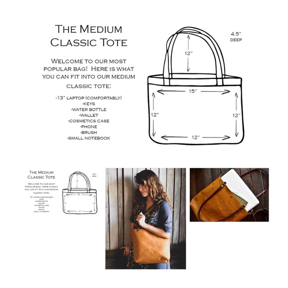 In Blue Handmade Leather Tote Bag - Picture 8 of 10